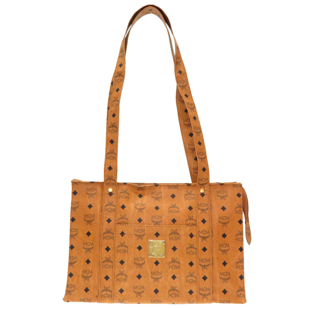トートバッグ MCM TOTE BAG WITH EMBROIDERY AUTHENTIC MCM Monogram pattern Tote Bag Brown PVC 0226 | eBay