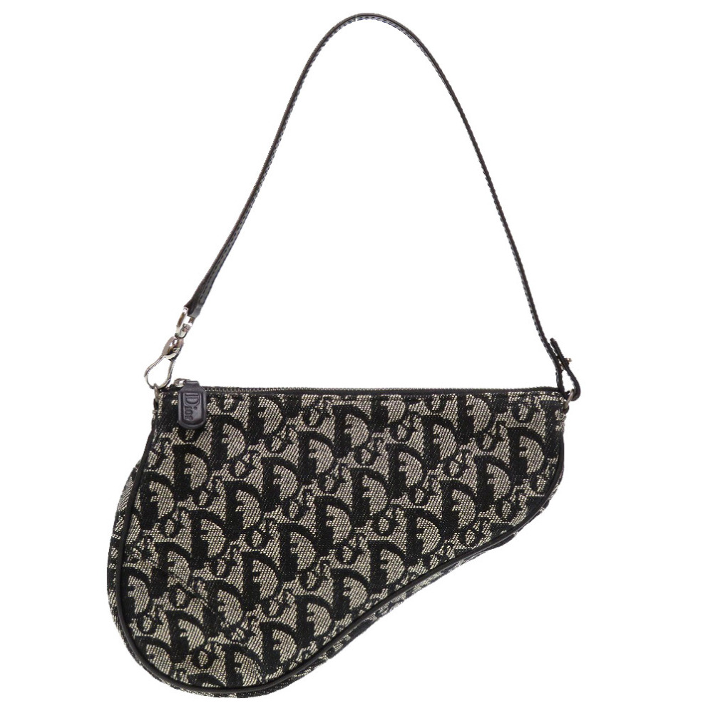 AUTHENTIC Christian Dior Saddle pouch Trotter Black Canvas 0029 | eBay
