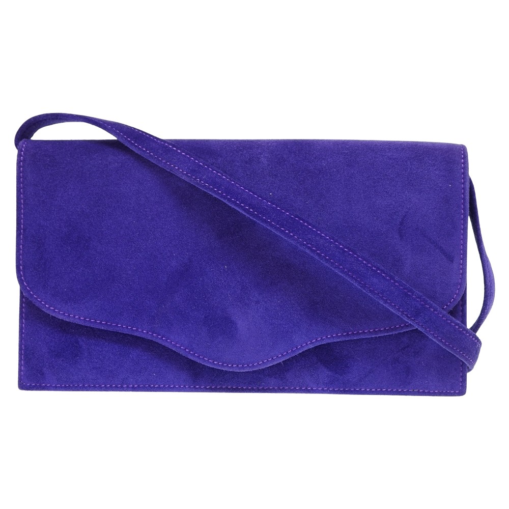 AUTHENTIC HERMES vintage Doblis Clutch Shoulder Bag purple  0058