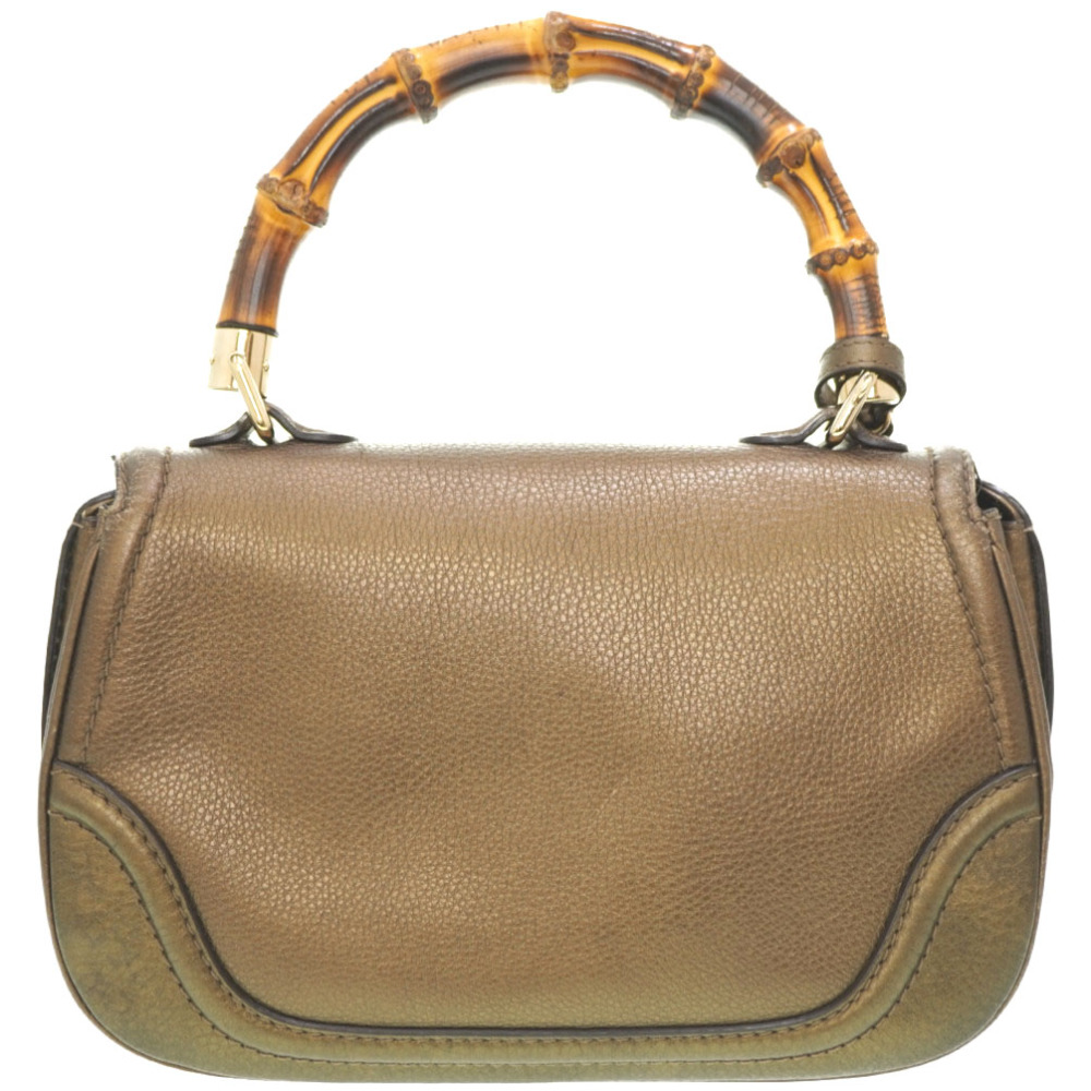 AUTHENTIC GUCCI 254884 New Bamboo Shoulder Hand Bag Gold