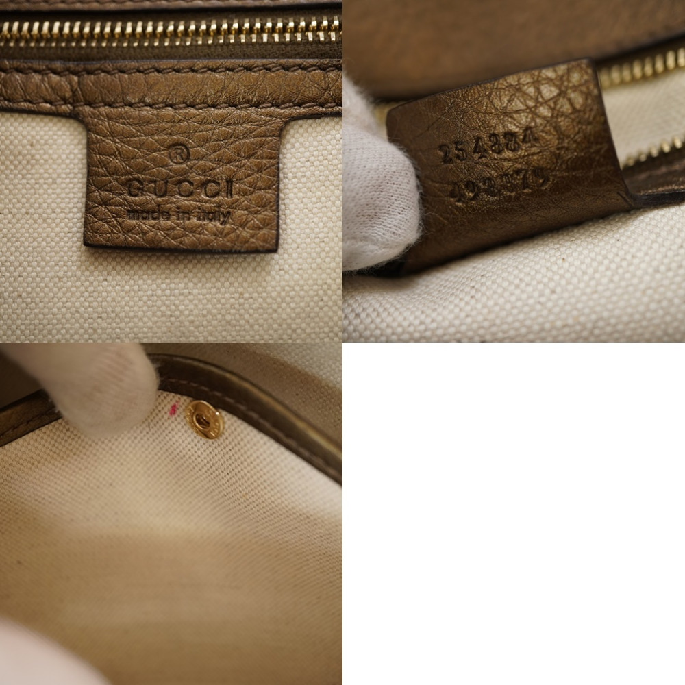 AUTHENTIC GUCCI 254884 New Bamboo Shoulder Hand Bag Gold