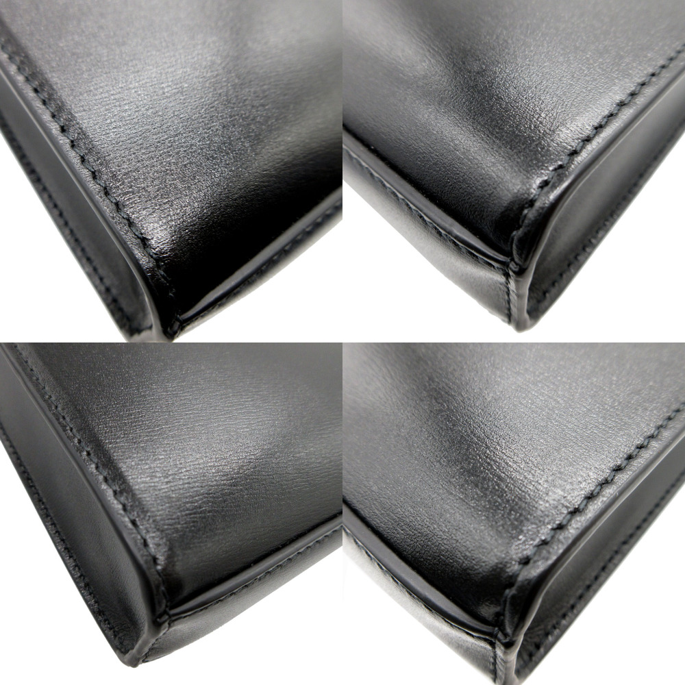 AUTHENTIC JIL SANDER tangle small Shoulder Bag Black Leather
