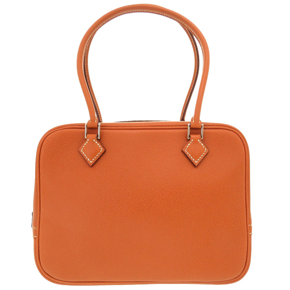 AUTHENTIC HERMES Plum 20 mini plum Hand Bag cognac Epsom 0001