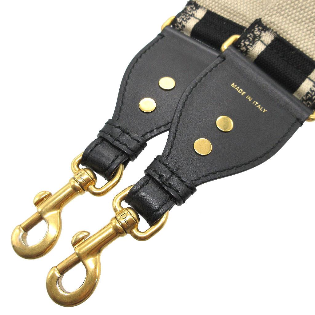 Christian Dior ロゴ入りベルト AUTHENTIC Christian Dior logo Shoulder strap Black Canvas
