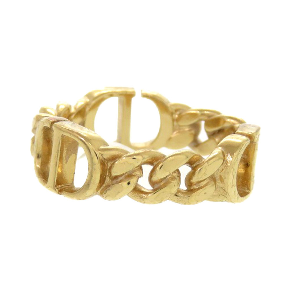 【DIOR】プチCDリング Petit CD Ring Gold-Finish Metal and Silver-Tone Crystals | DIOR
