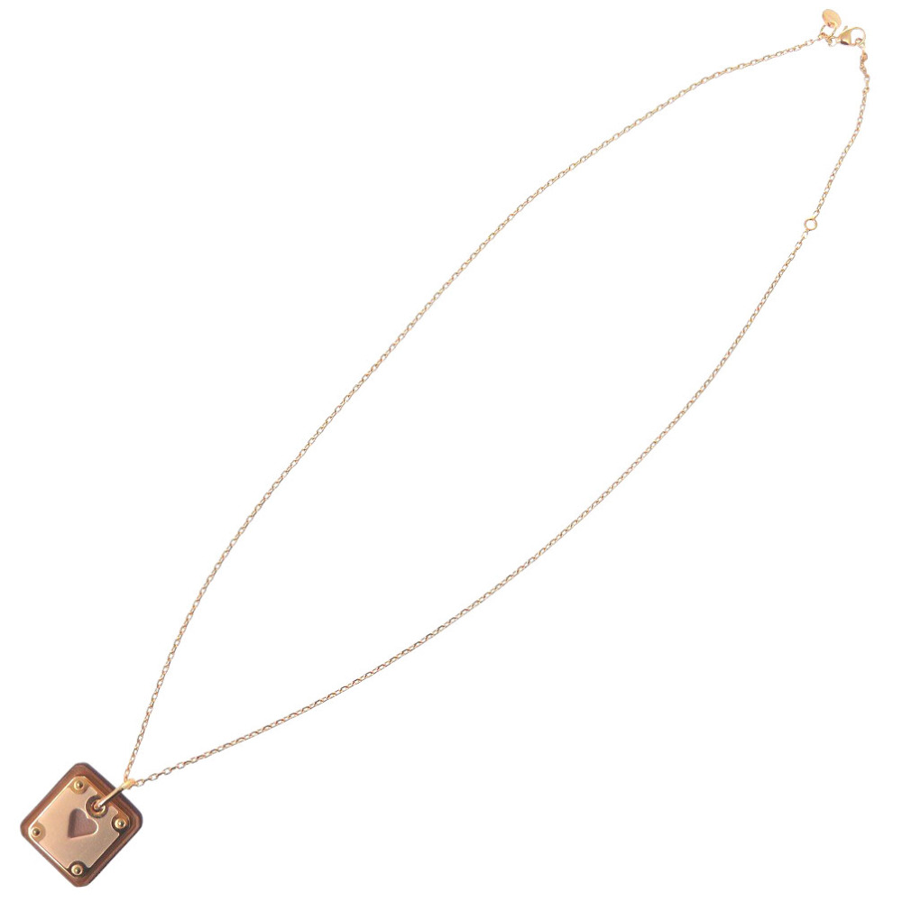 Hermes Caduceus Leather Necklace,greek Symbol of Medicine  Hermes Asdecourt Leather Metal Brown Engraved Y Necklace Brown 1806 main image 2