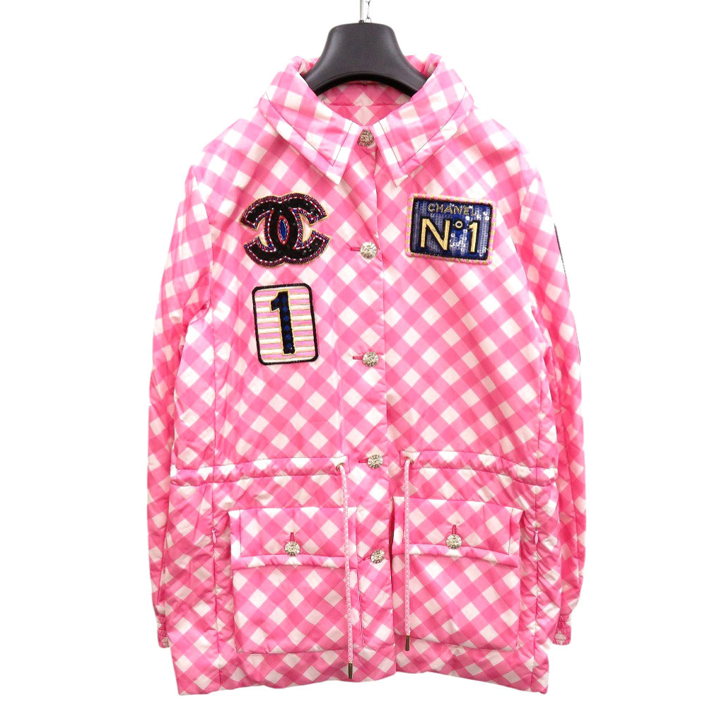 CHANEL コート AUTHENTIC CHANEL 23C P74093 V65695 Coat Parka Sequin Patch