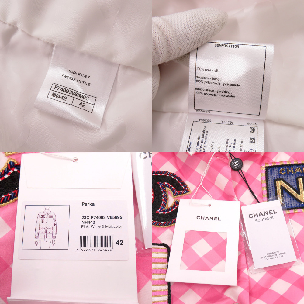 AUTHENTIC CHANEL 23C P74093 V65695 Coat Parka Sequin Patch