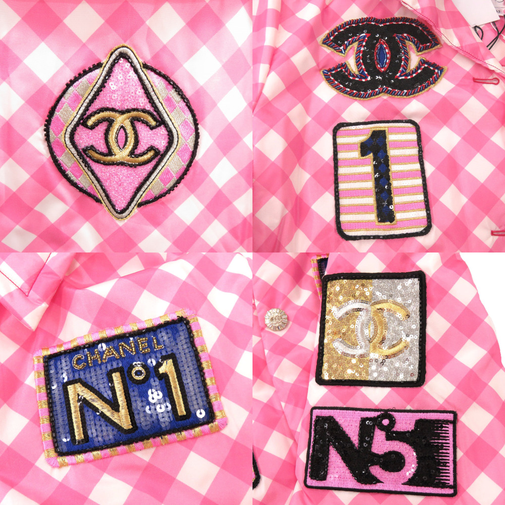 AUTHENTIC CHANEL 23C P74093 V65695 Coat Parka Sequin Patch