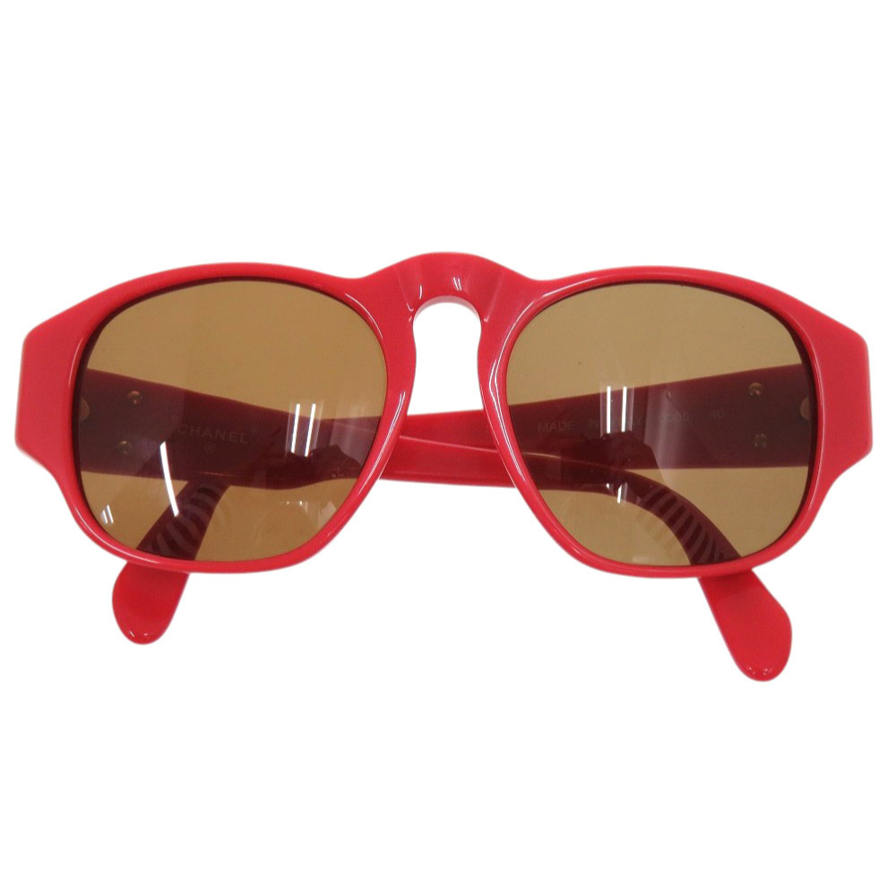 AUTHENTIC CHANEL Matelasse CC Mark sunglasses Red plastic | eBay display picture 1