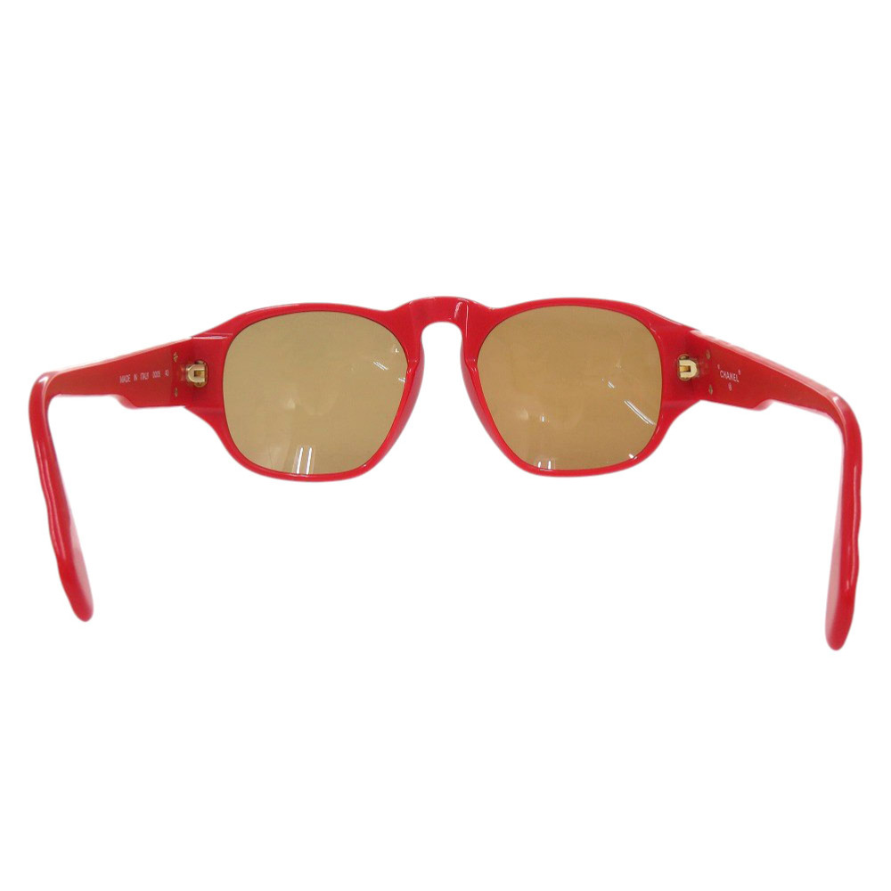 AUTHENTIC CHANEL Matelasse CC Mark sunglasses Red plastic | eBay display picture 3