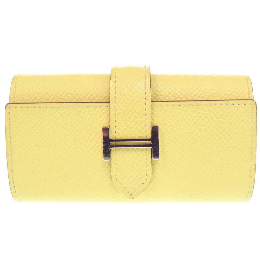 Étui à Clés Hermès Bearn Jaune Poussin - Cuir Epsom - Occasion Très Bon état