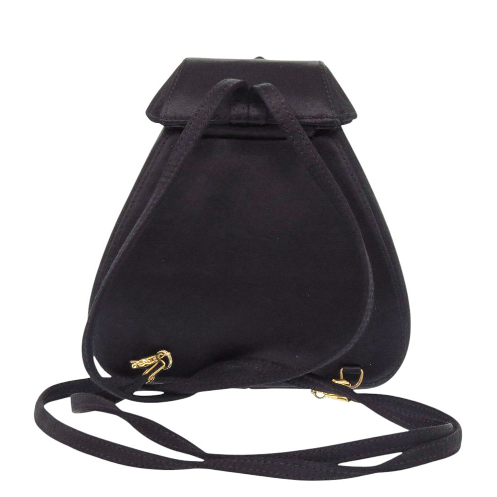 AUTHENTIC GUCCI Horsebit Black Satin Rhinestone Backpack  display picture 2