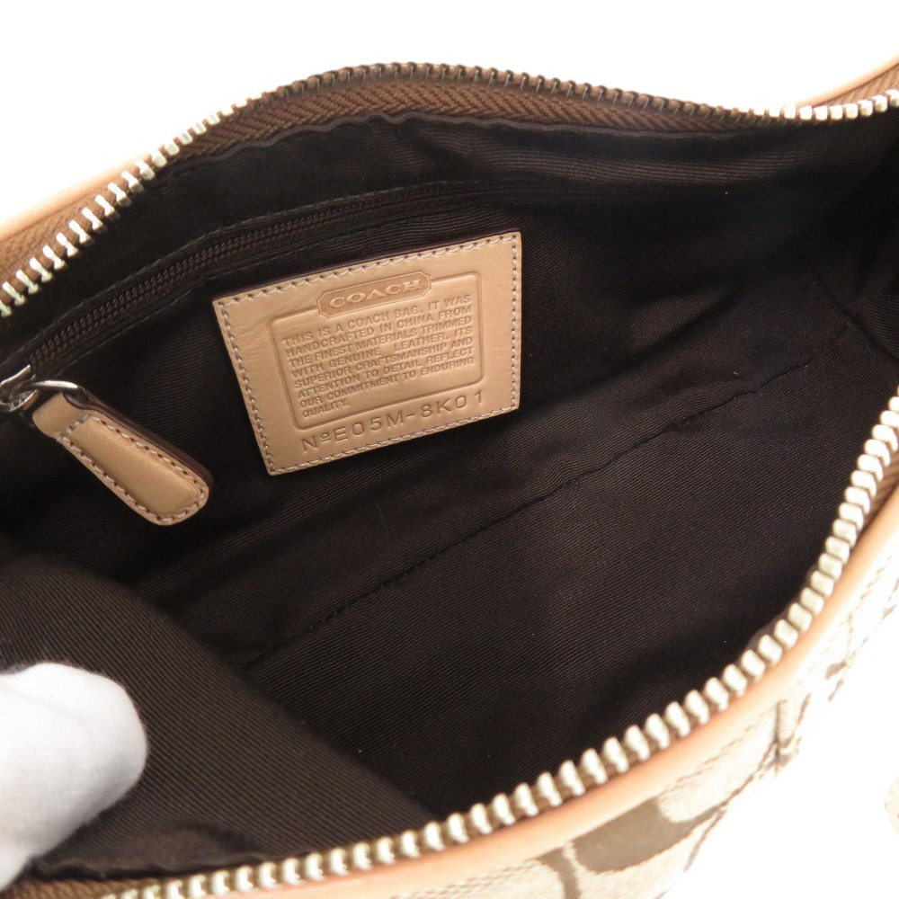 AUTHENTIC COACH 8K01 Signature Shoulder Bag Beige/Brown