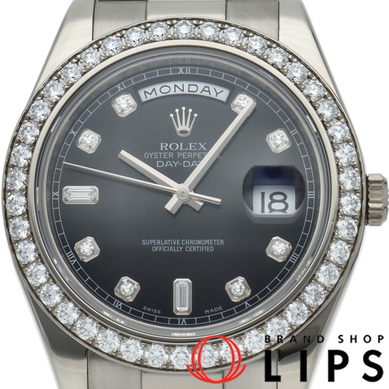 ROLEX Day-Date 2 Watch 10P Diamond Diamond Bezel 218349A(G) K18WG