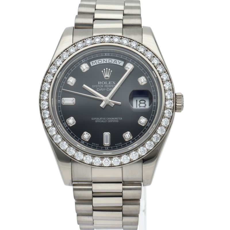 ROLEX Day-Date 2 Watch 10P Diamond Diamond Bezel 218349A(G) K18WG