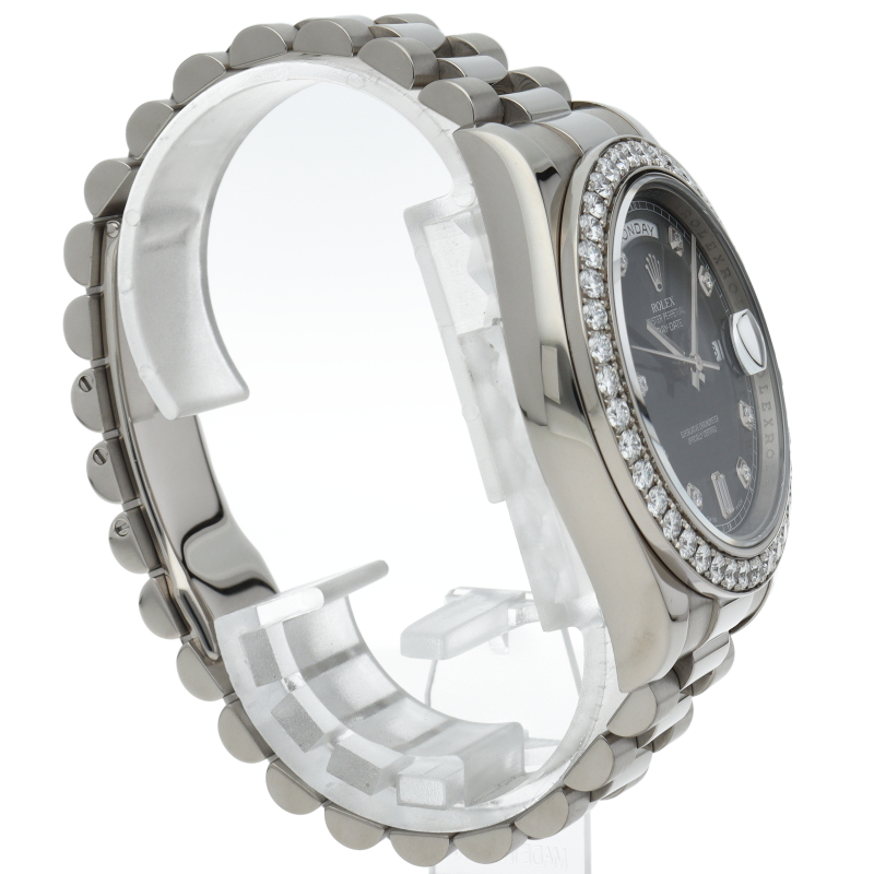 ROLEX Day-Date 2 Watch 10P Diamond Diamond Bezel 218349A(G) K18WG