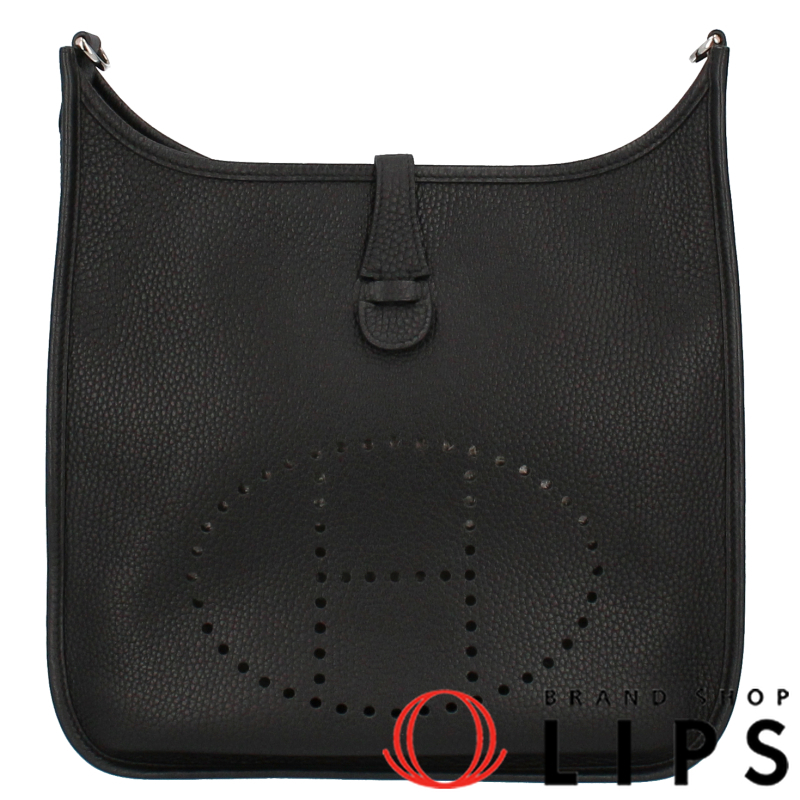 HERMES Evelyn 3 PM Taurillon Clemence WomenShoulder Bag black USED