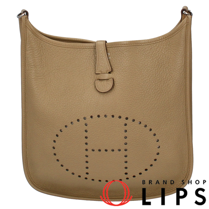 HERMES Evelyn 2 PM Epsom WomenHandbag beige USED