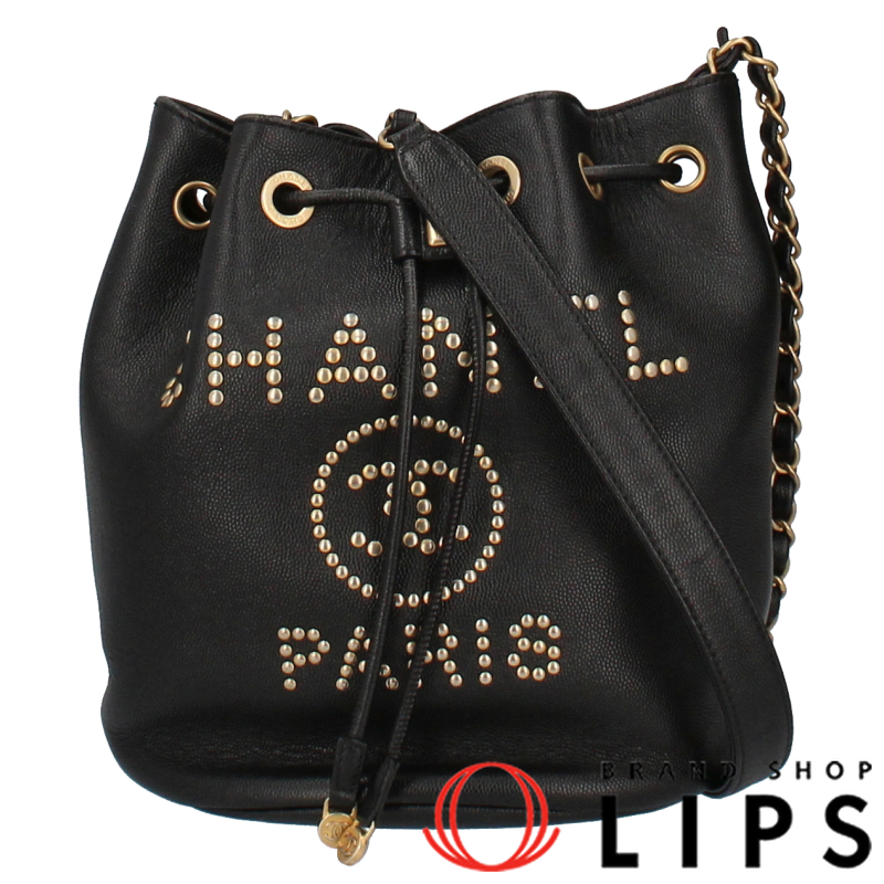 CHANEL Deauville Drawstring Shoulder Bag AS1045 calf skin WomenShoulder Bag...