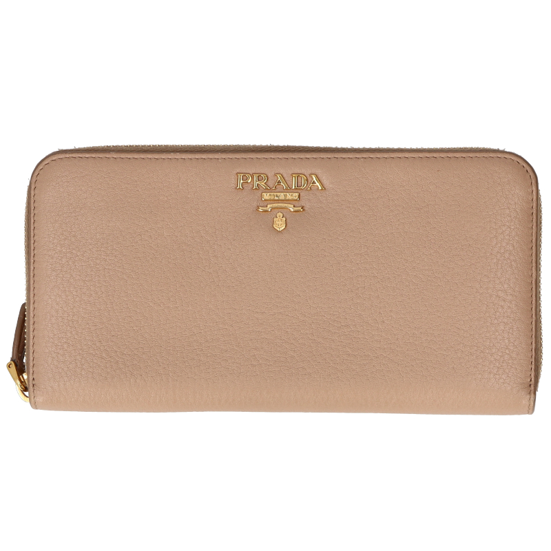 PRADA full zipper long wallet 1ML506 Safiano Women Beige