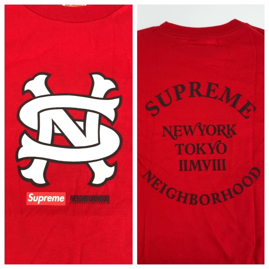 Supreme Neighborhood Tee Short sleeve T-shirt Red cotton | eBay