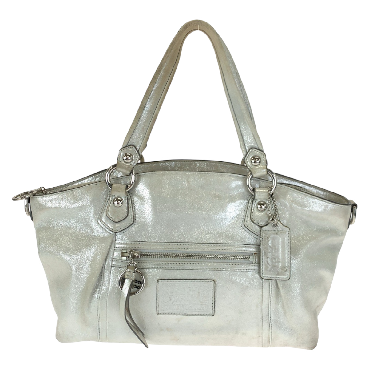 COACH Poppy 16285 Tote Bag Handbag Shoulder Bag White