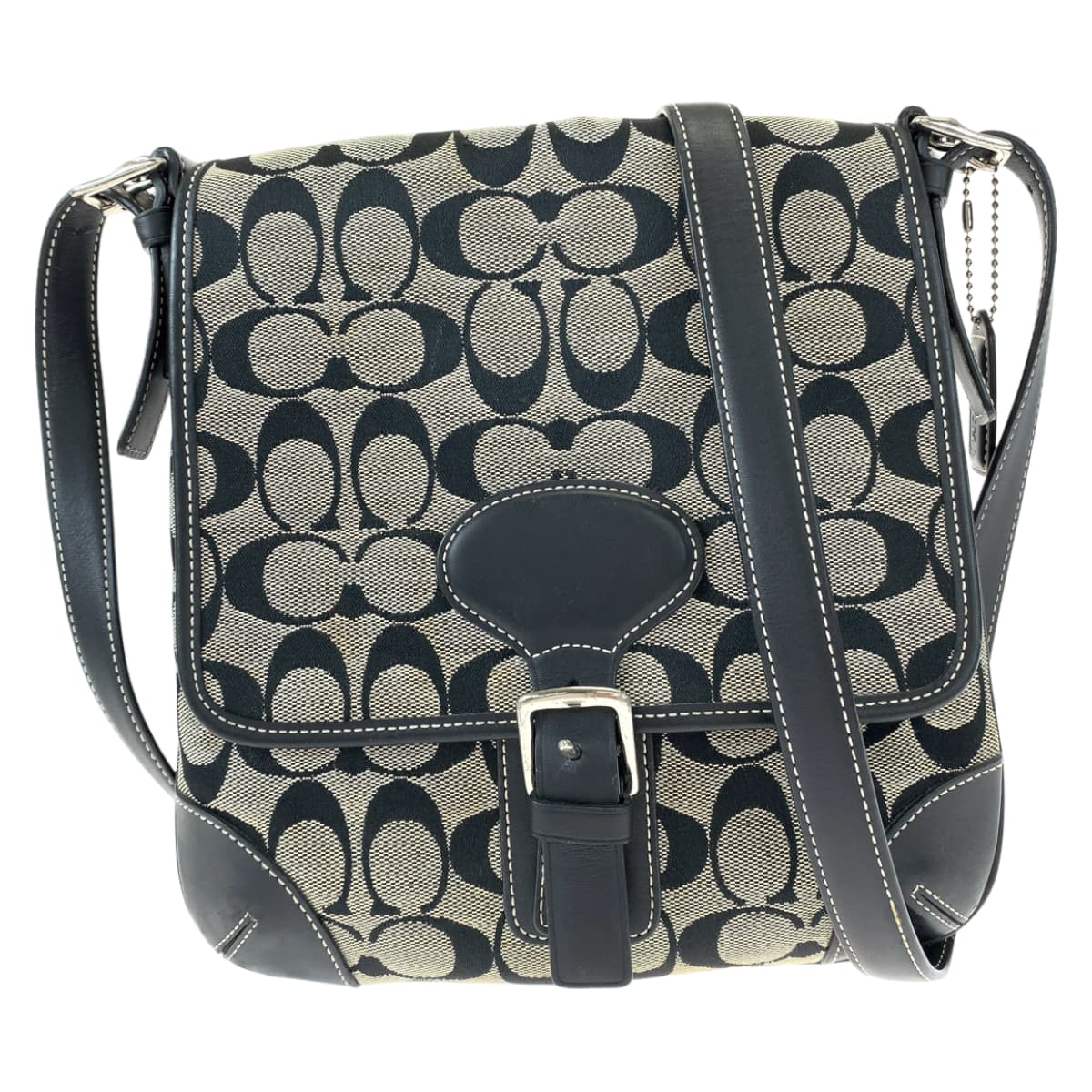 COACH Signature 6079 Shoulder Bag Pochette Crossbody Black