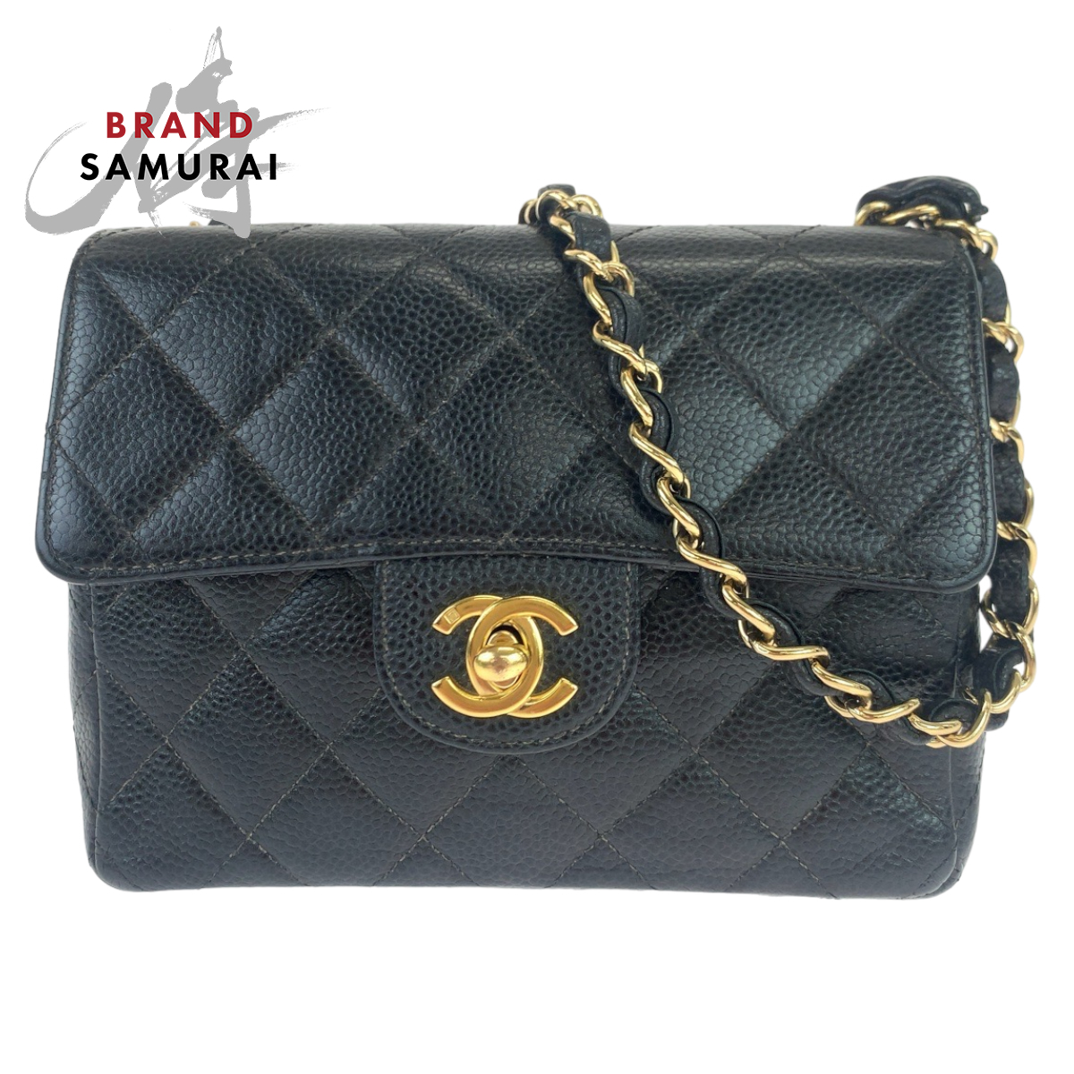 CHANEL vintage Mini Classic Flap Bag Lasse Single Flap COCO Mark Turnlock Ch...