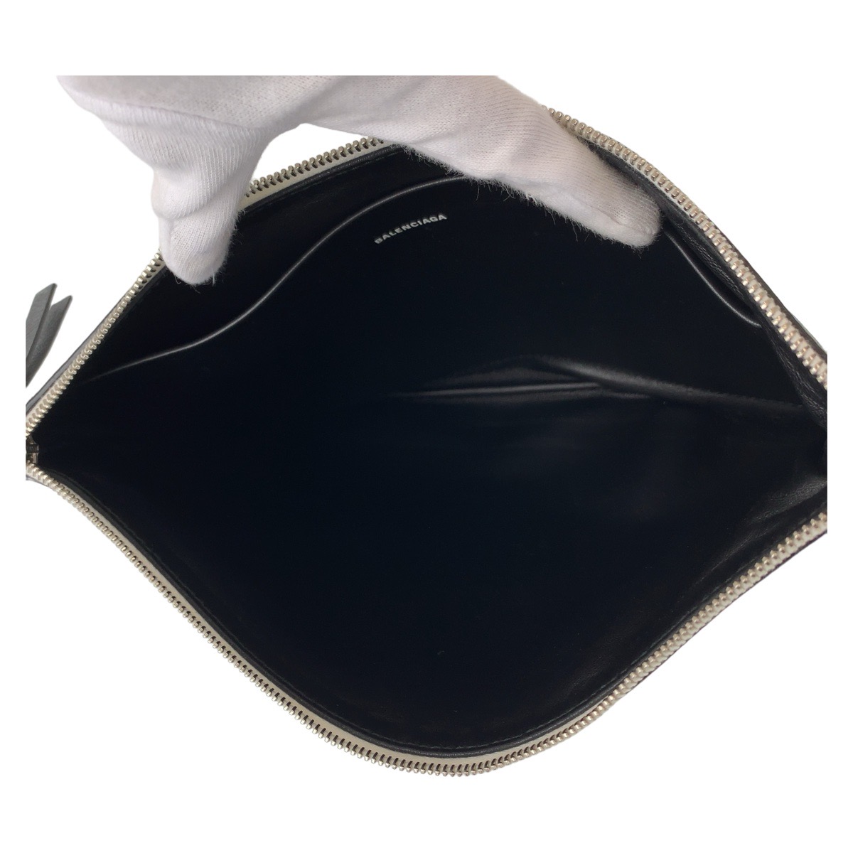 BALENCIAGA Magazine Print Clutch bag business bag Black BALENCIAGA Magazine Print Clutch bag business bag Black