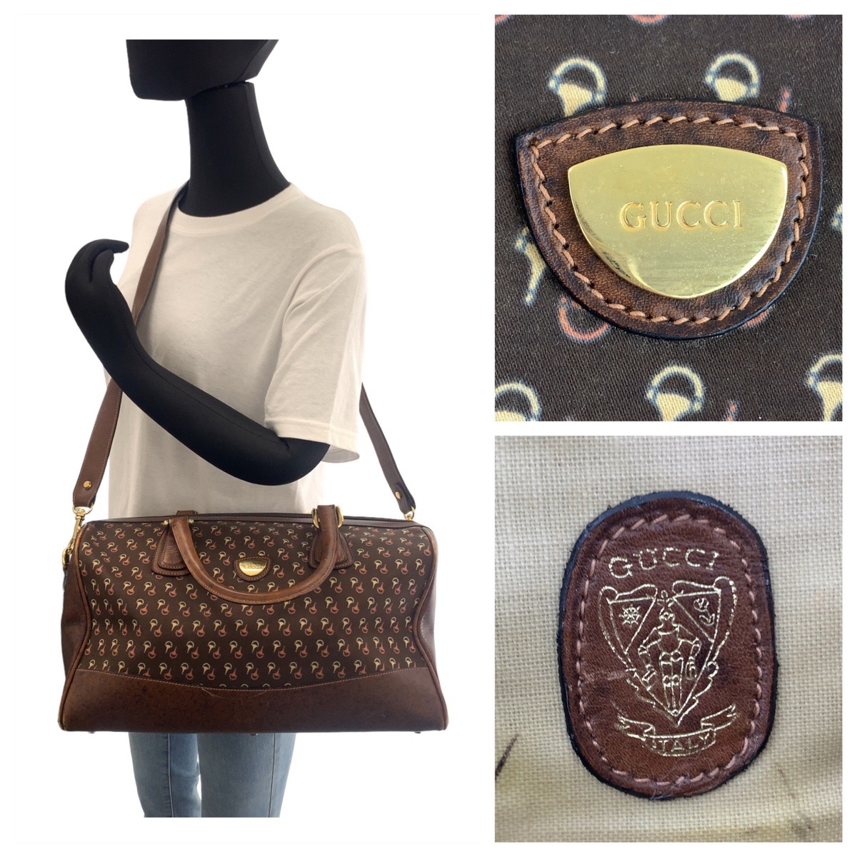 ❗️希少美品GUCCI ボストンバッグ old GUCCI GUCCI vintage Old Gucci Horse bit pattern Boston bag