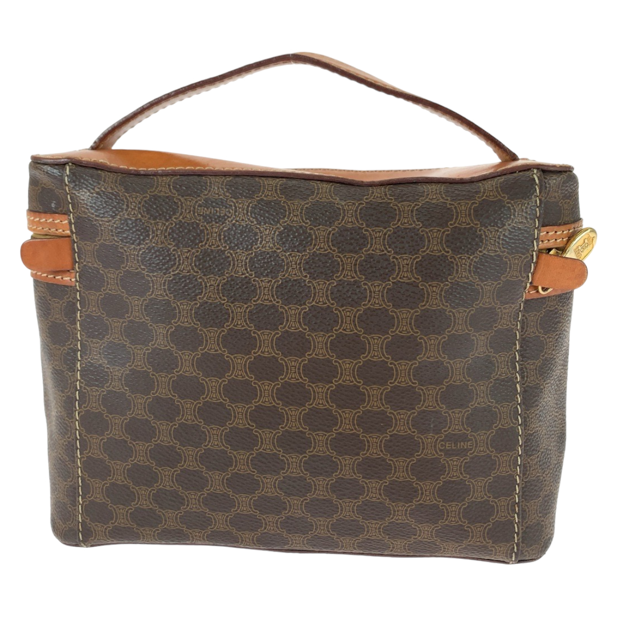 CELINE Macadam Crossbody Small Shoulder bag Brown Vintage
