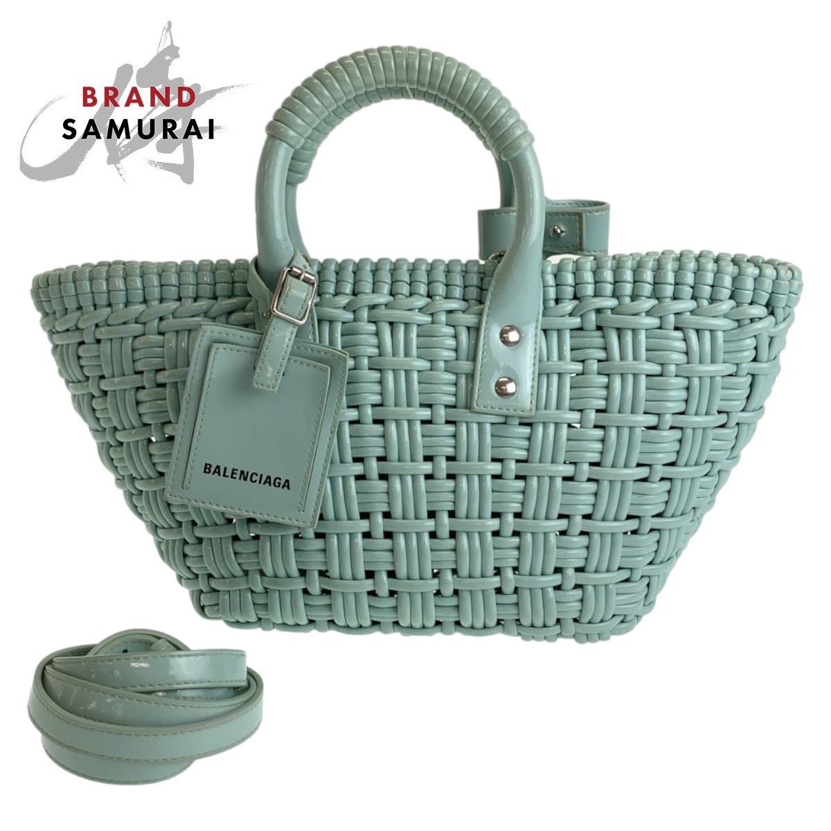 BALENCIAGA Enamel Basket Bistro XS 671342 Handbag Tote Bag