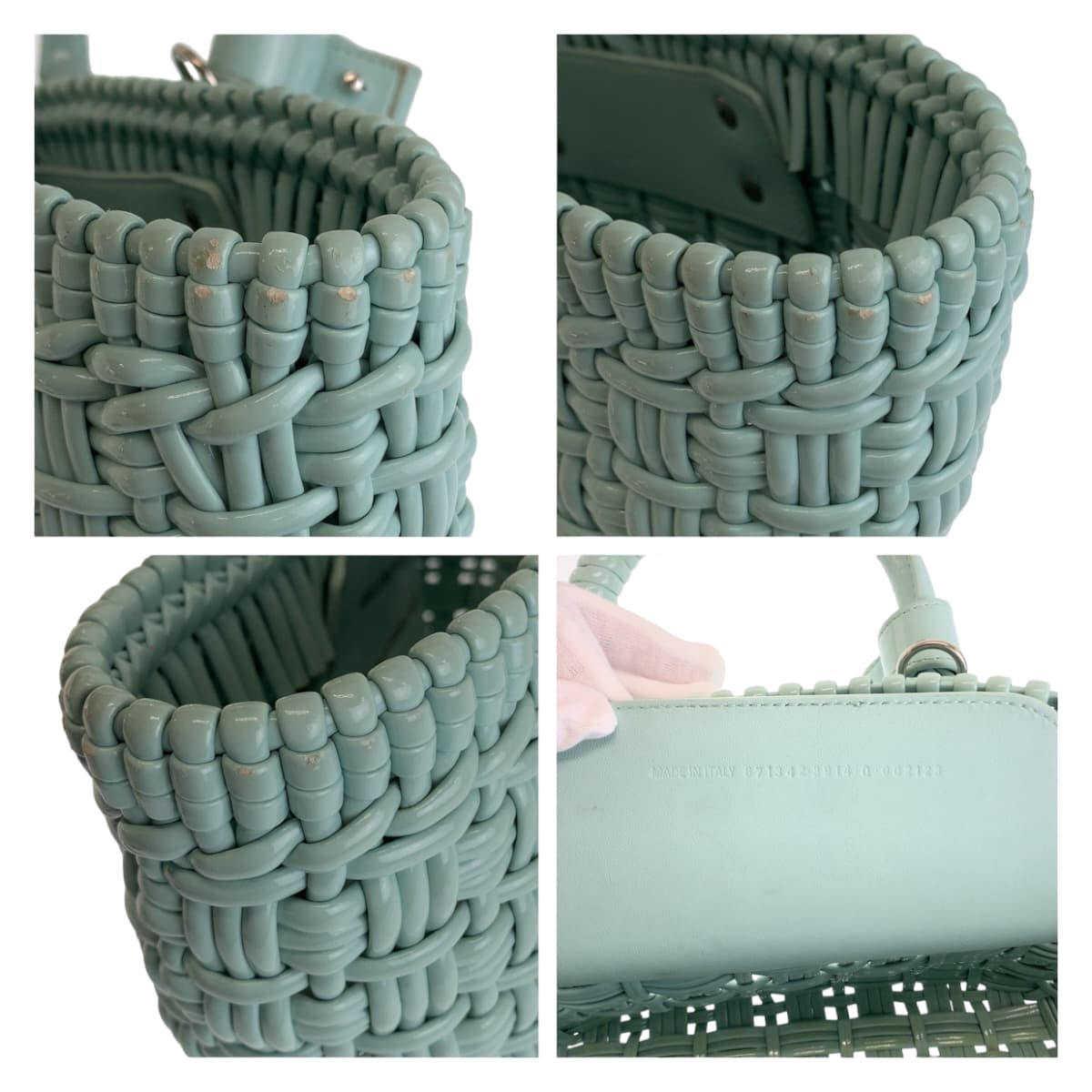 ☆【BALENCIAGA】☆ビストロ XS バスケット トートバッ.グ☆MINT BALENCIAGA Enamel Basket Bistro XS 671342 Handbag Tote Bag
