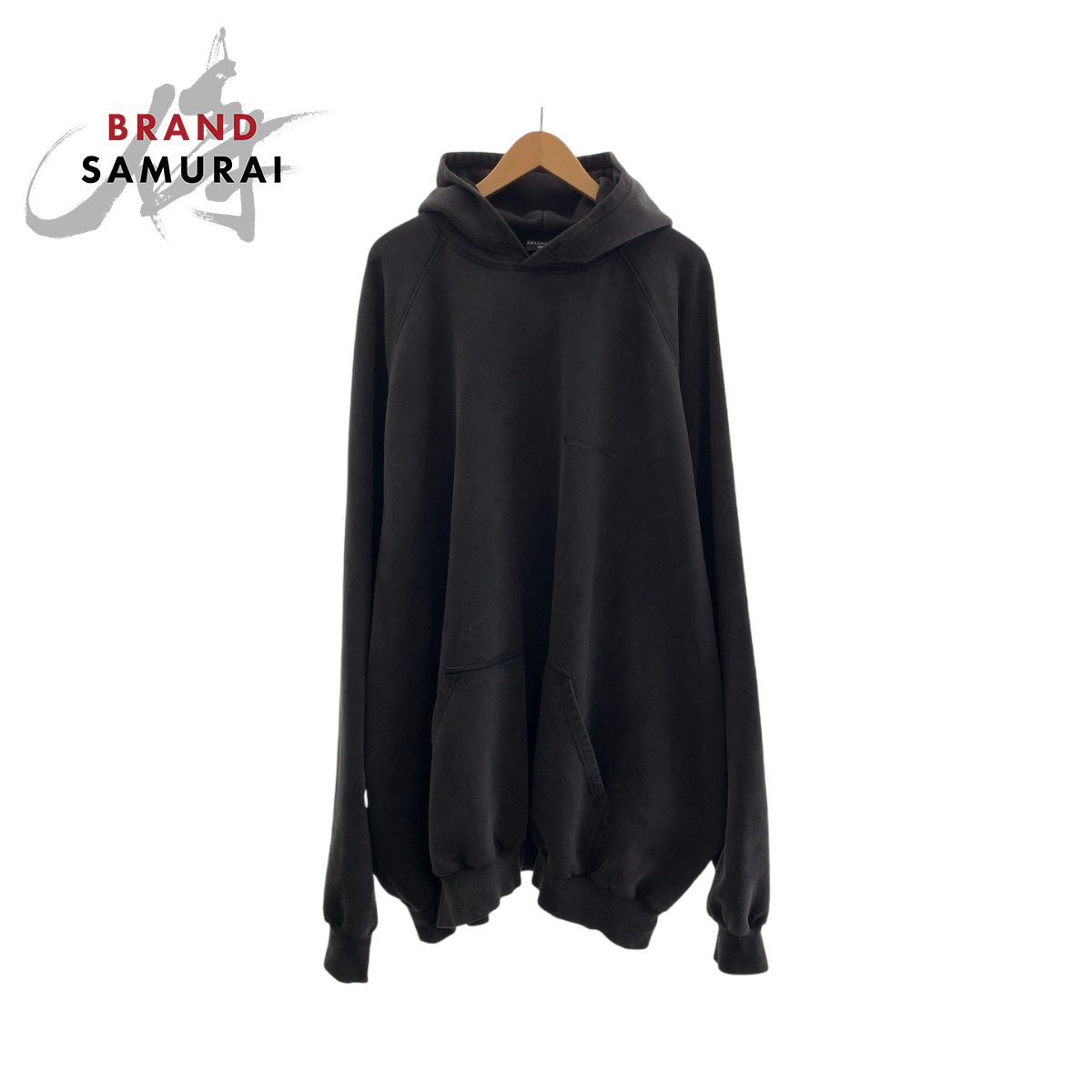 BALENCIAGA 22AW Taping logo PJ87 697879 TMVH2 Parker Hoodie black