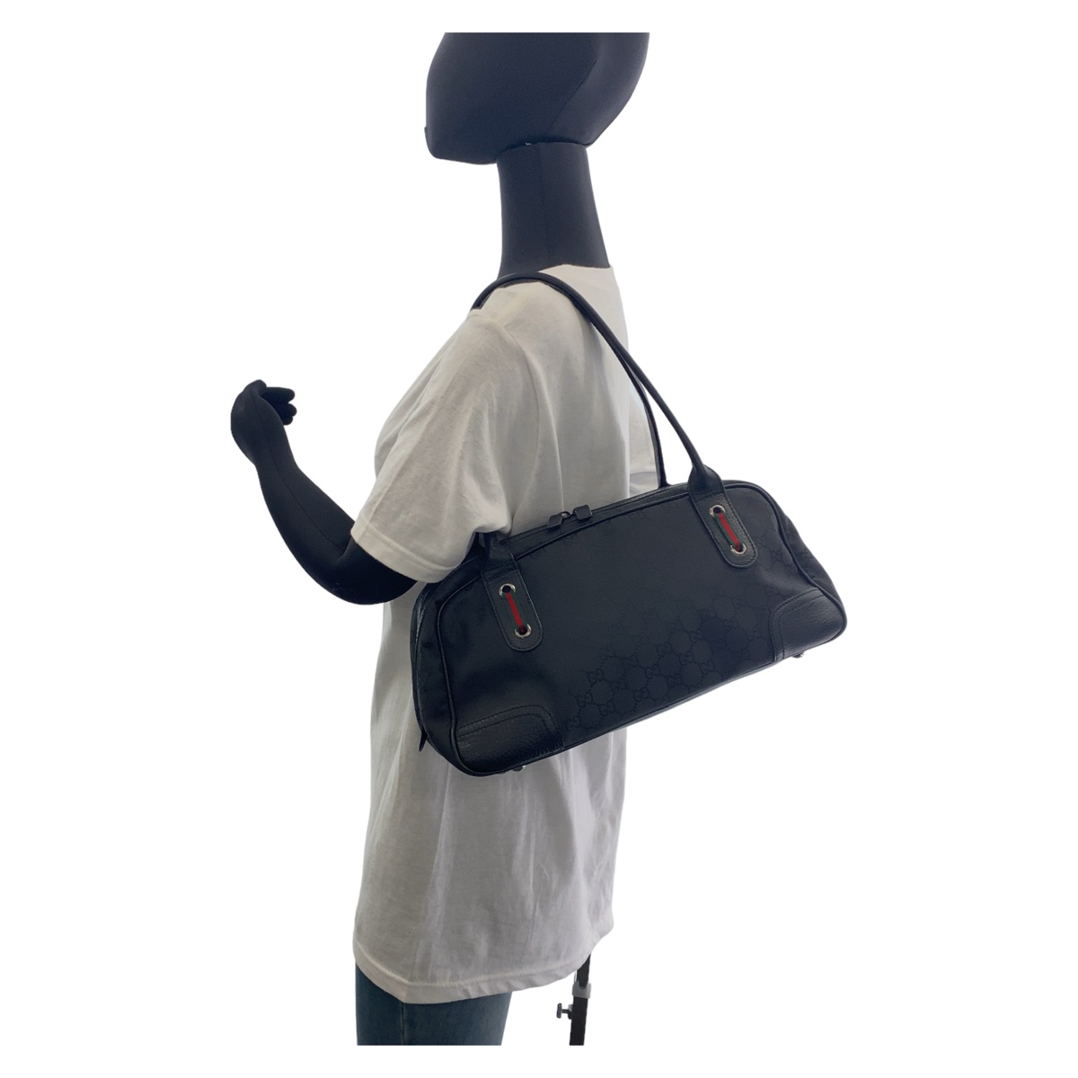 GUCCI Web Stripe 293594 Shoulder Bag handbag Black