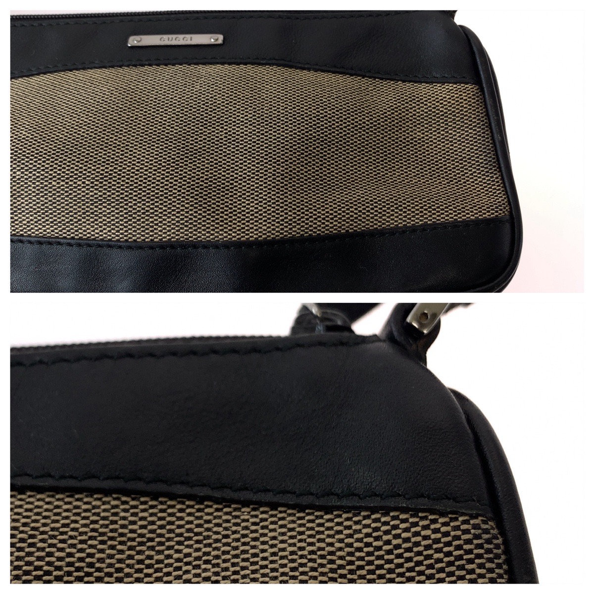 GUCCI 92820 Handbag accessory pouch Black Brown