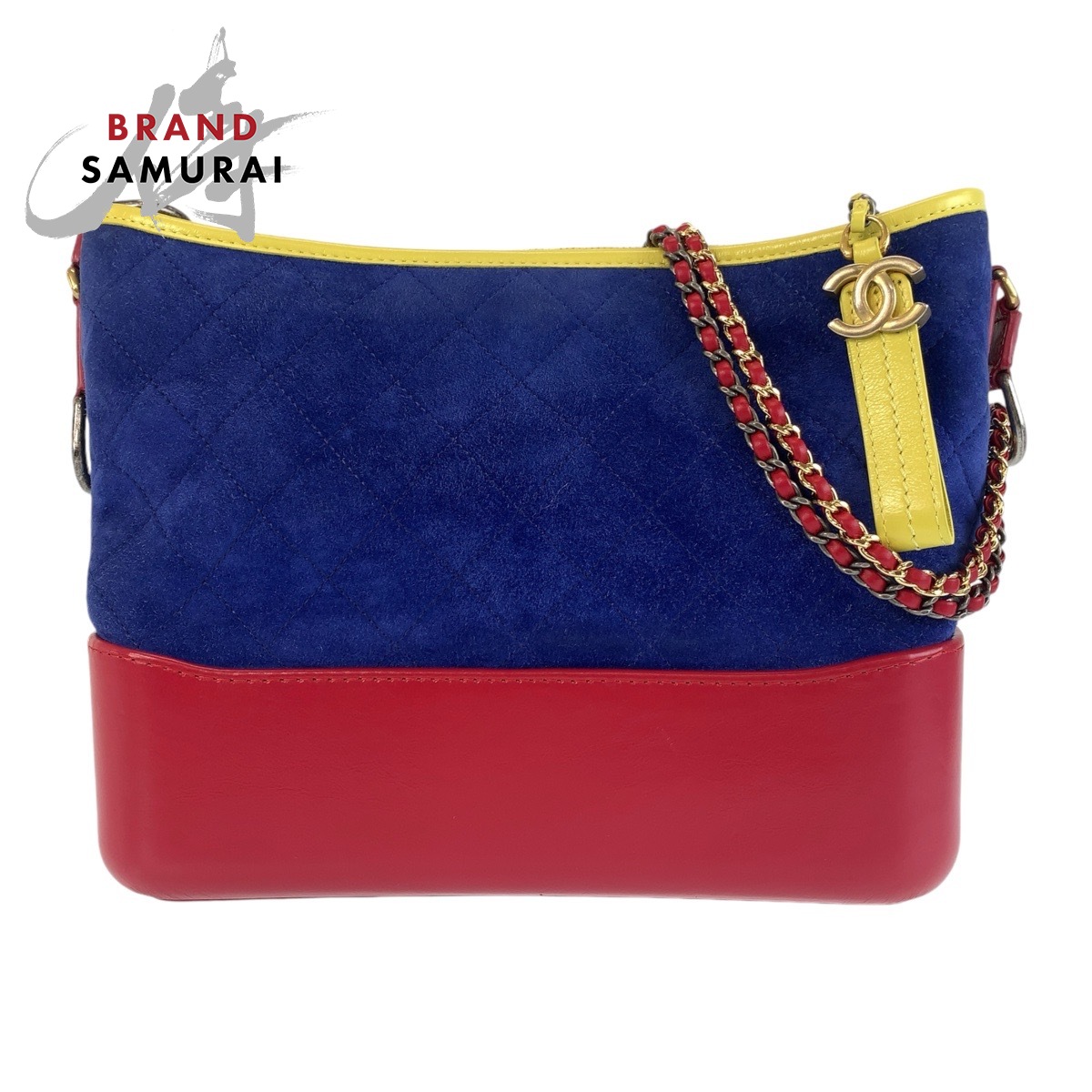 CHANEL Gabriel de Chanel Shoulder Bag ChainShoulder Bag Blue red yellow Suede