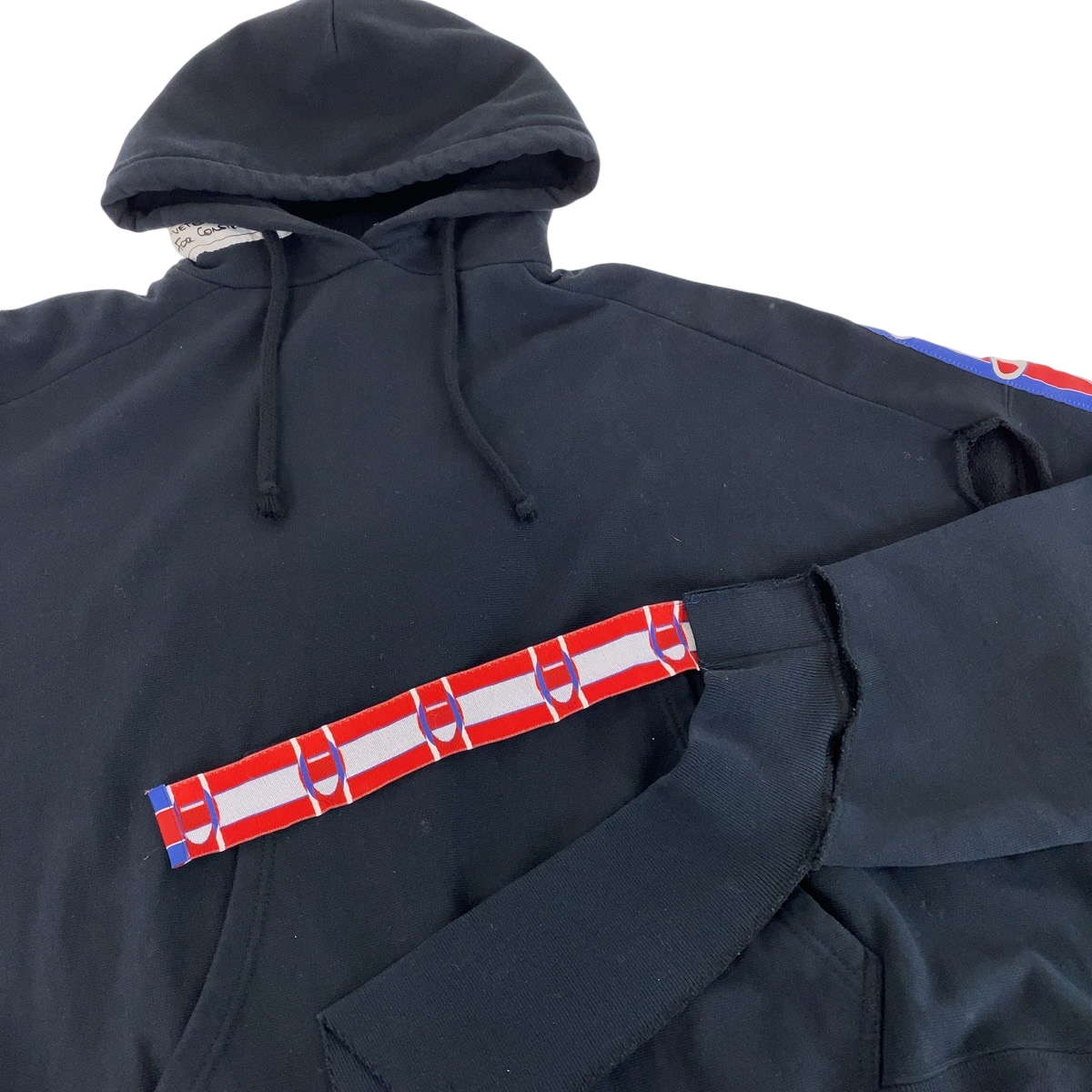 VETEMENTS Champion collaboration Cut-off Panel Logo Tape VETEMENTS Champion collaboration Cut-off Panel Logo Tape