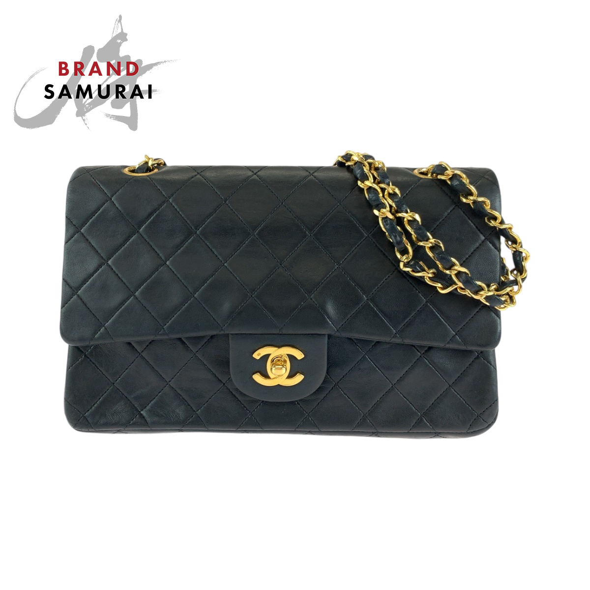 CHANEL Matelasse Classic Double Flap Bag COCO Mark Turnlock ChainShoulder Bag