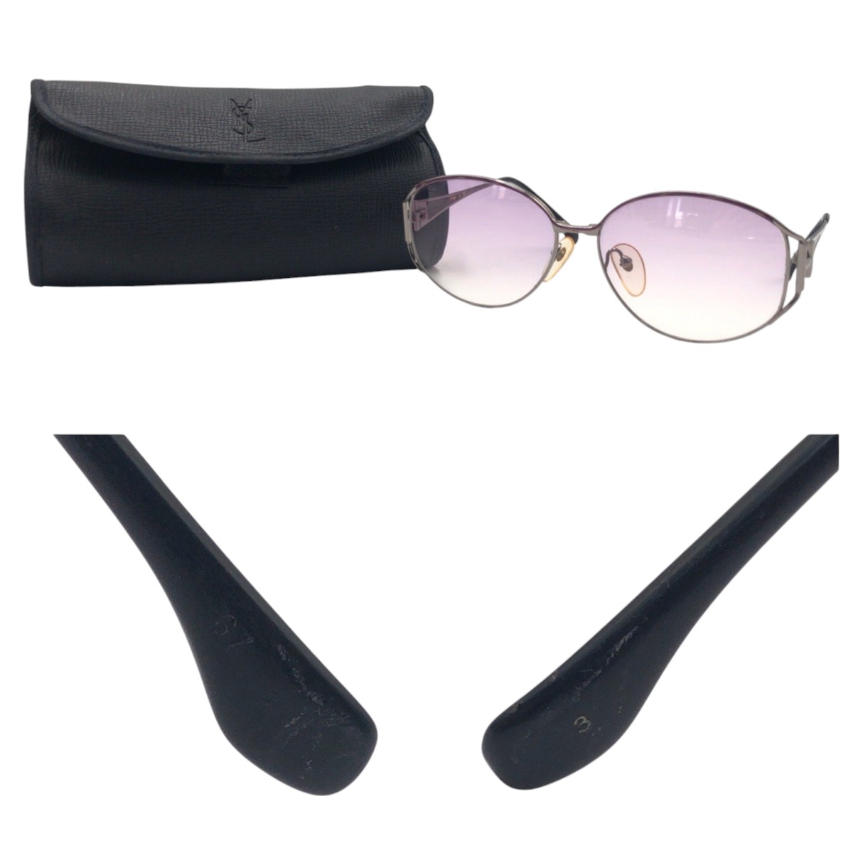 YVES SAINT LAURENT YSL Vintage Black Purple Lens Gradient Cat Eye Sunglasses YVES SAINT LAURENT vintage YSL 31 2601 67 2N sunglasses  main image 3