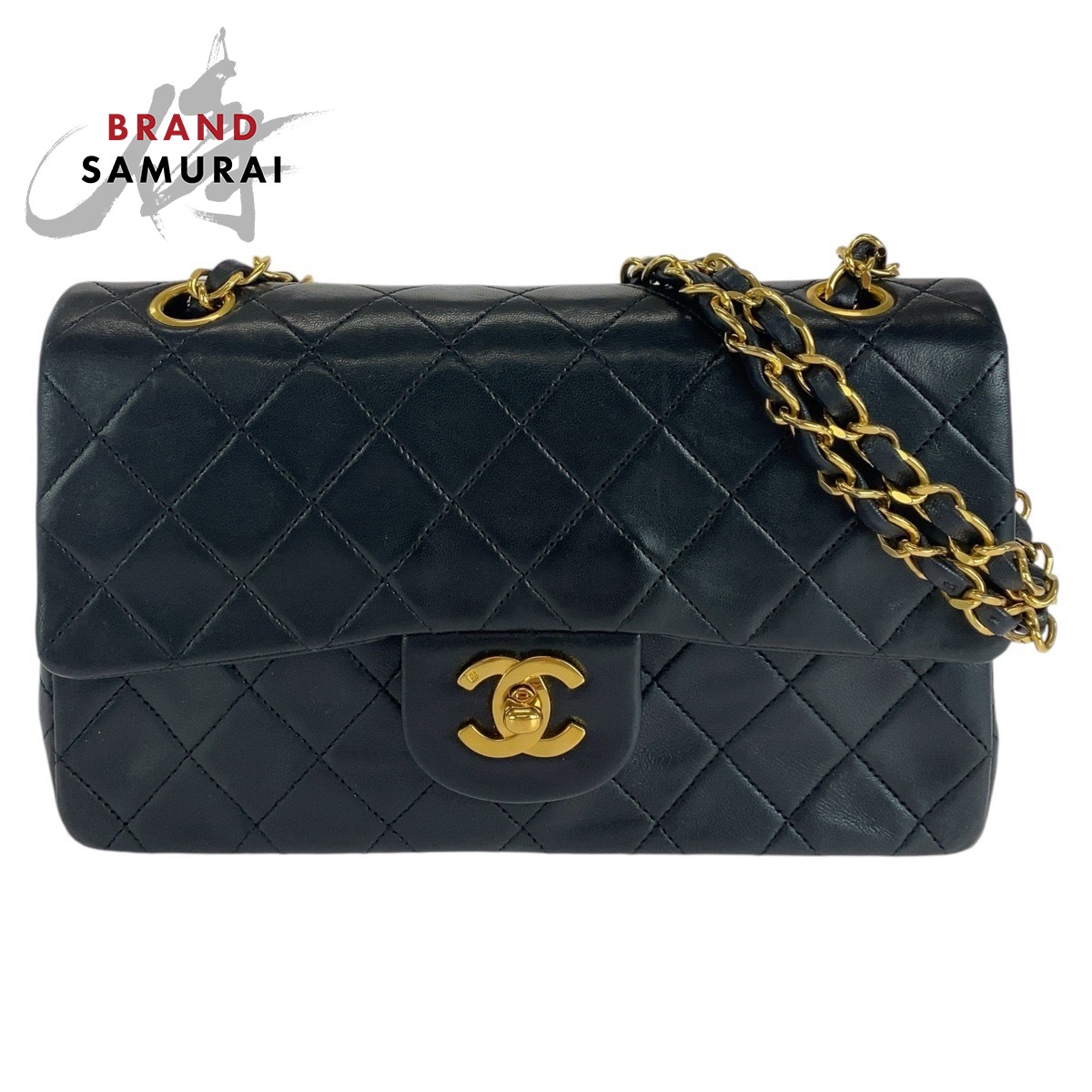 CHANEL vintage Matrasse COCO Mark Shoulder Bag Black Gold Hardware lambskin