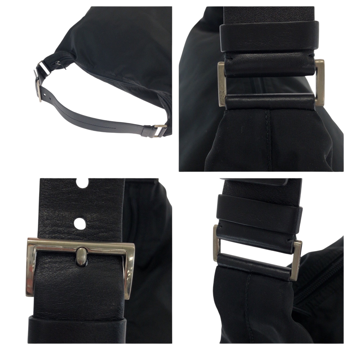 PRADA Tessuto Triangle logo Handbag accessory pouch Black