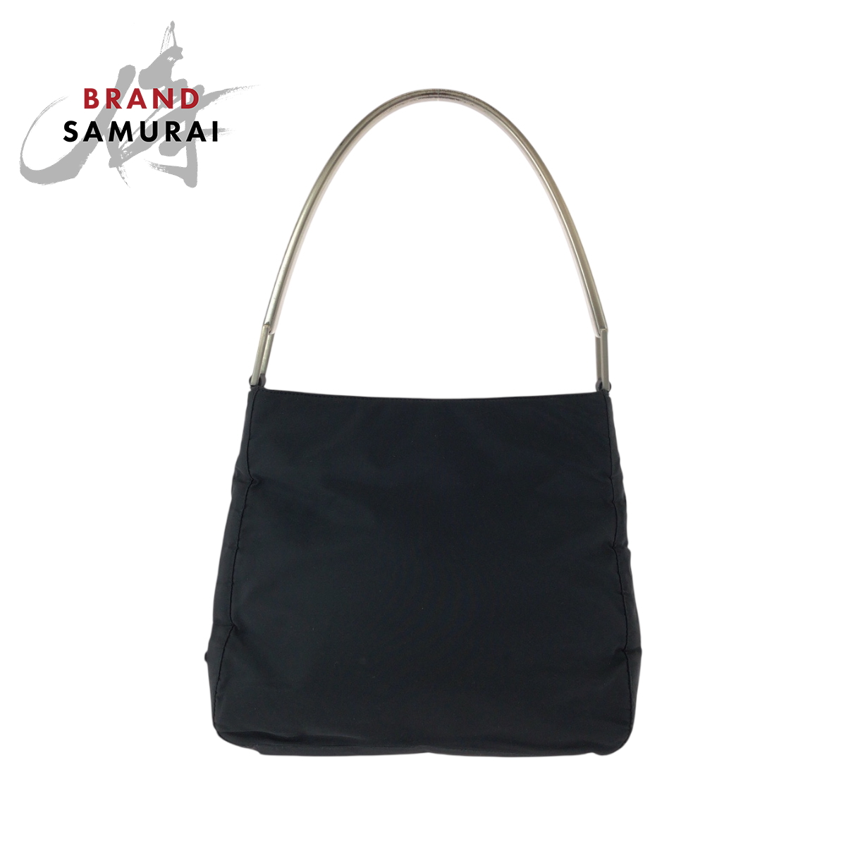 バッグ PRADA PLASTIC HANDLE NYLON HAND BAG Prada Black Tessuto Nylon Plex Handle Bag | luxequarter.com