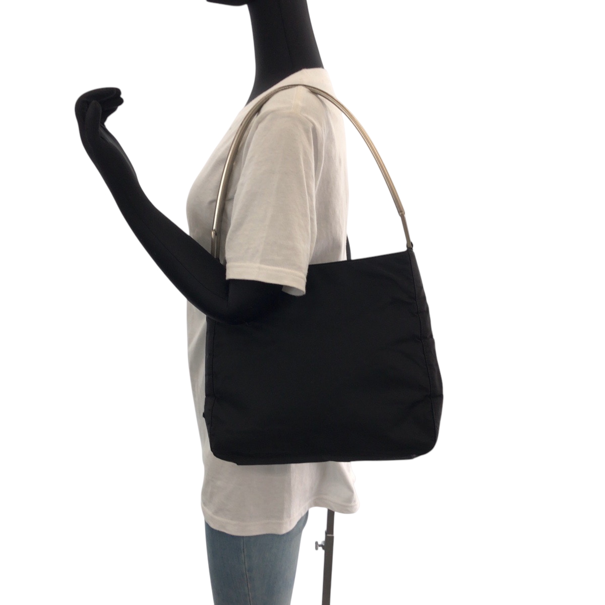 PRADA Tessuto Triangle logo Hobo One Shoulder Bag Plastic