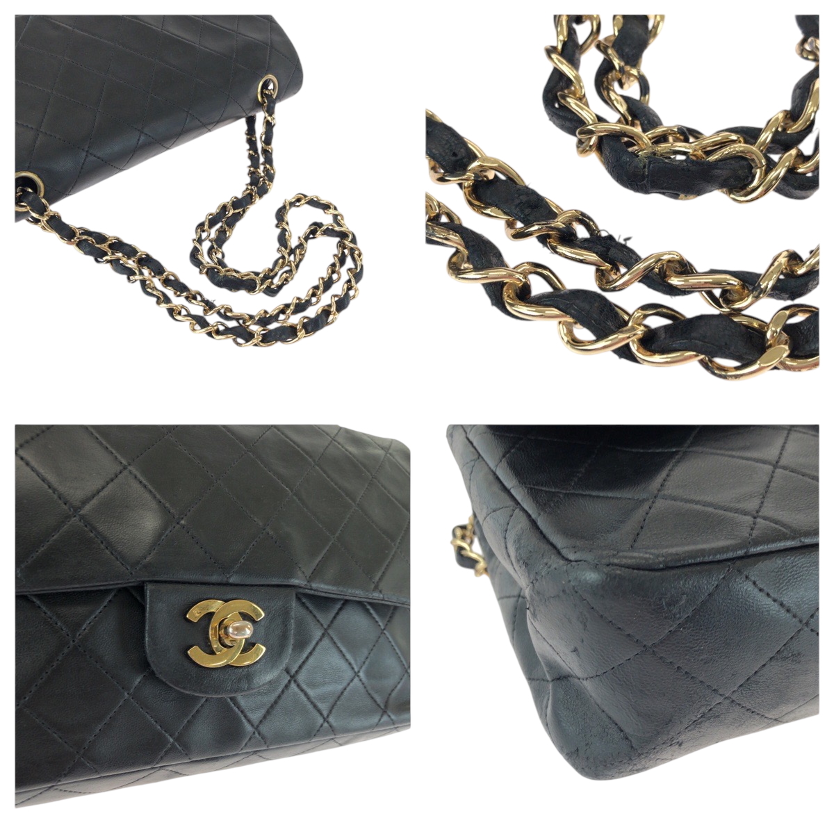CHANEL Matelasse Classic Double Flap Bag COCO Mark Turnlock