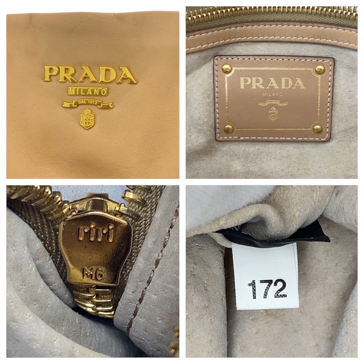PRADA BN1903 Handbag Shoulder Bag 2WAY Beige Gold Hardware
