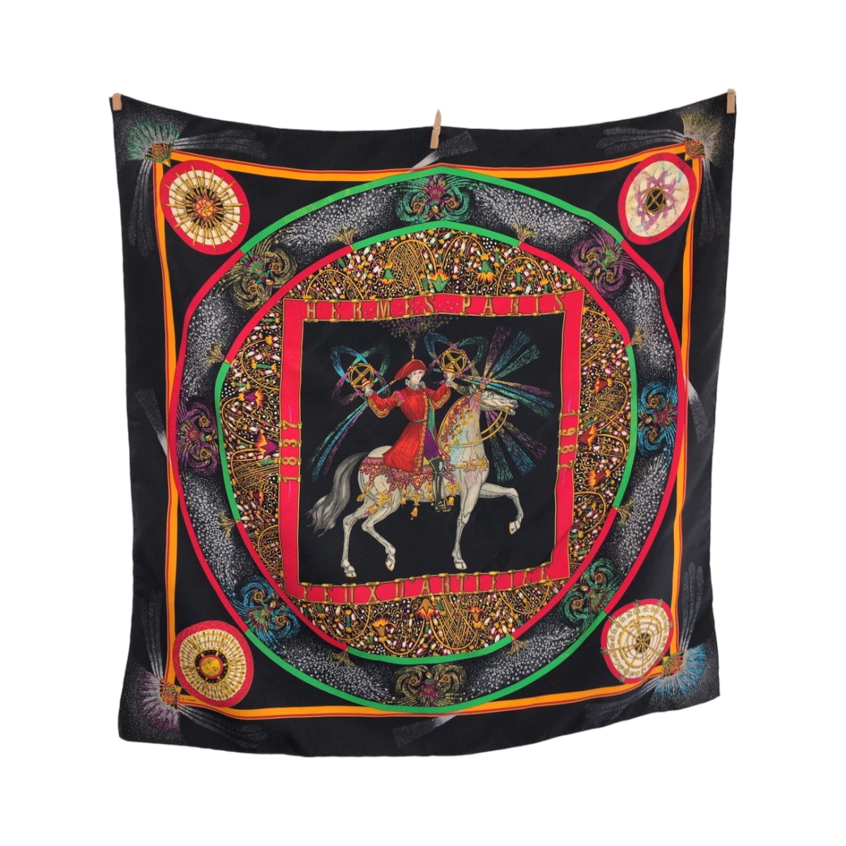 HERMES Carre90 150th Anniversary FEUX D' ARTIFICE Scarf