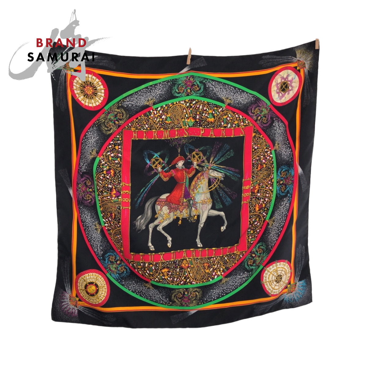 HERMES エルメス カレ90 1987 FEUX D’ARTIFICE HERMES Scarf Carré 90 150th Anniversary Limited Edition 1987