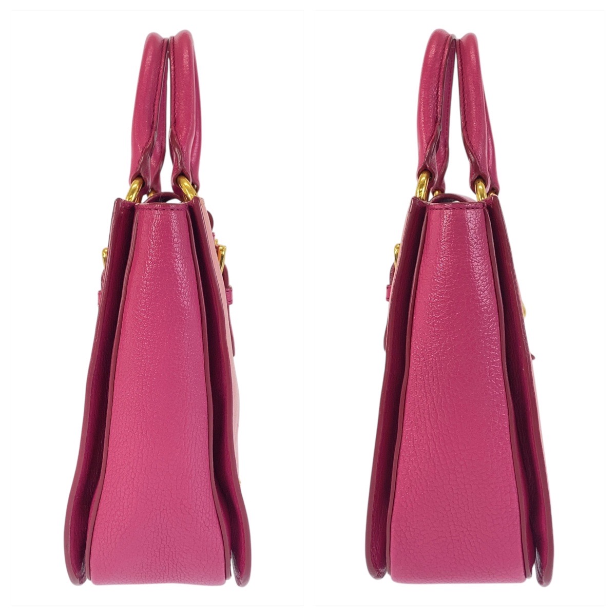 Miu Miu Madras Handbag Shoulder Bag Pink Gold Hardware